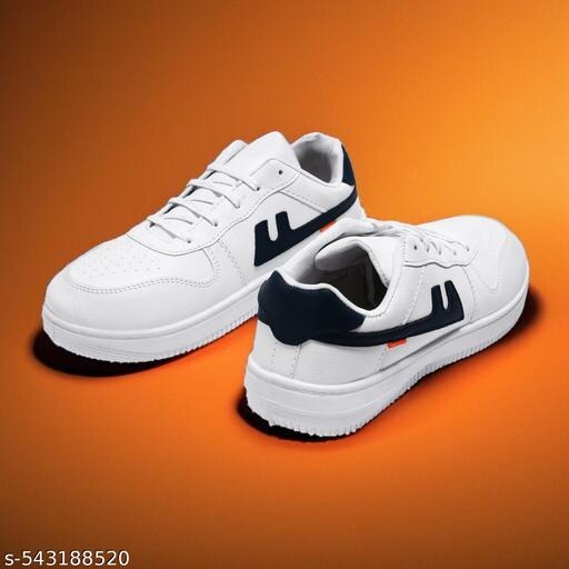 Premium White Low-Top Sneakers for Men | Lightweight Casual & Everyday Shoes