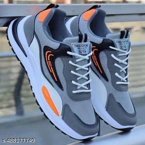 Men’s Grey Sports Sneakers | Lightweight Running, Walking & Gym Shoes