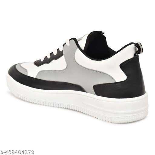 Men’s Casual Sneakers | Black White Grey Chunky Daily Wear Shoes