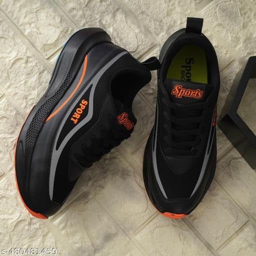 Men’s Black Sports Sneakers | Lightweight Running, Walking & Gym Shoes