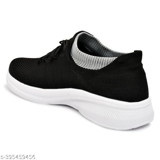 Men’s Black Knit Sneakers | Lightweight Walking, Running & Daily Wear Shoes