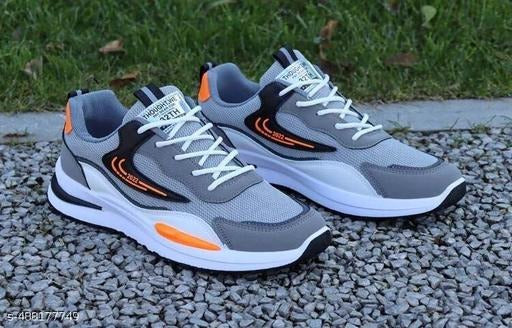 Men’s Grey Sports Sneakers | Lightweight Running, Walking & Gym Shoes