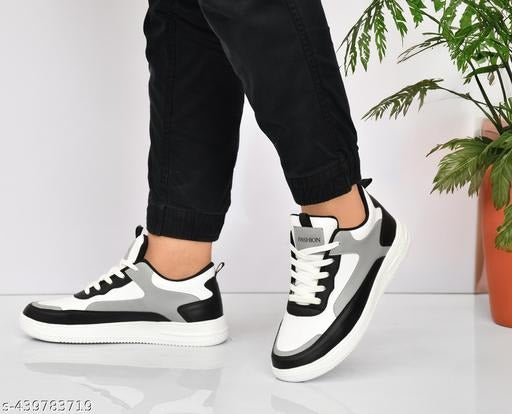 Men’s Casual Chunky Sneakers | Black White Grey Street Style Shoes
