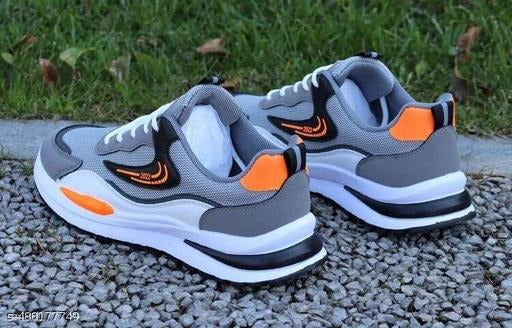 Men’s Grey Sports Sneakers | Lightweight Running, Walking & Gym Shoes
