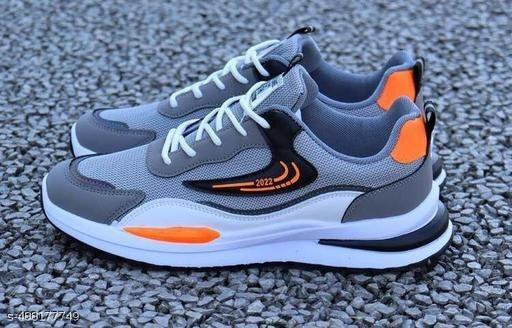 Men’s Grey Sports Sneakers | Lightweight Running, Walking & Gym Shoes